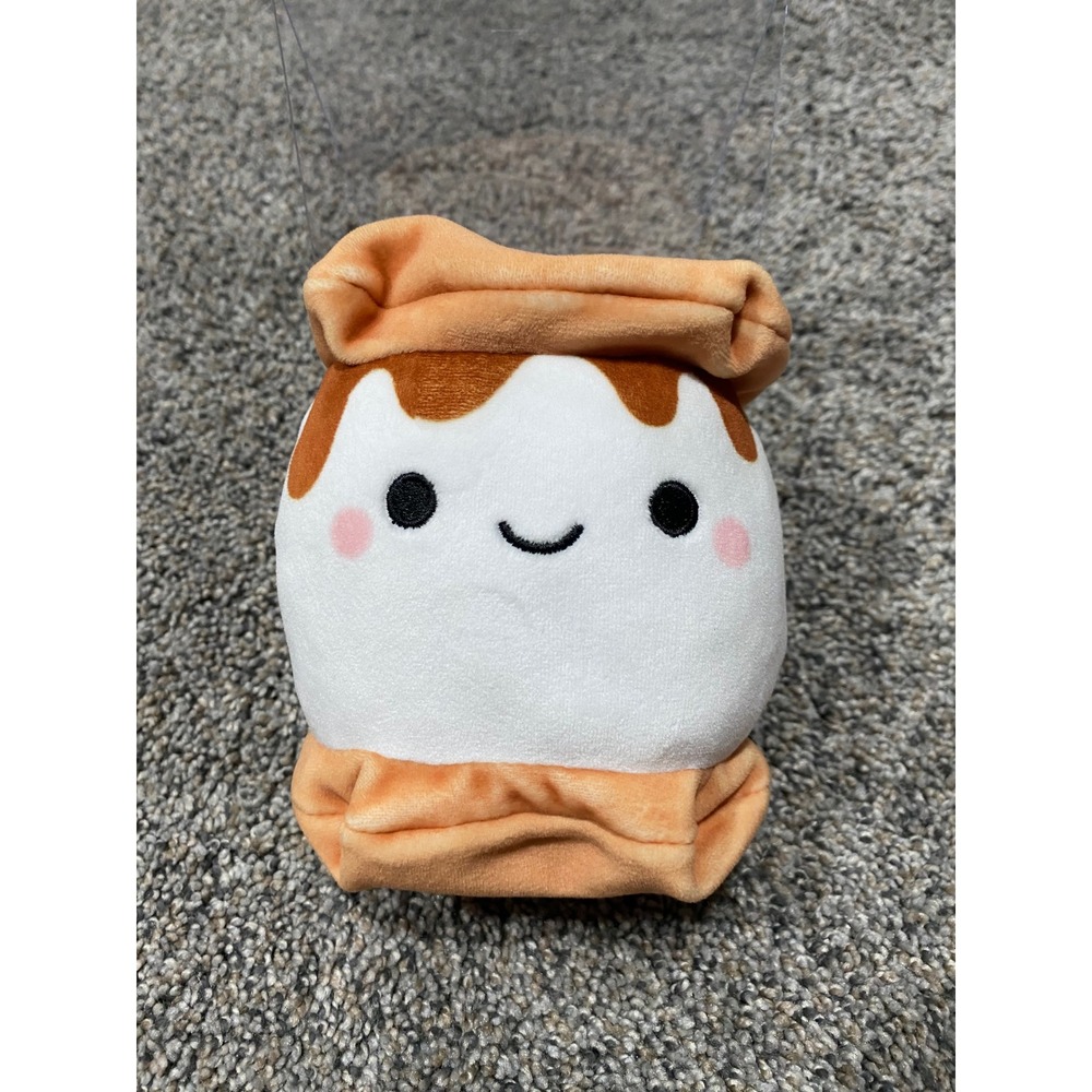 Spin Master Cheeky Chonks Toasty Buns S'more Marshmallow Plush Toy White Brown